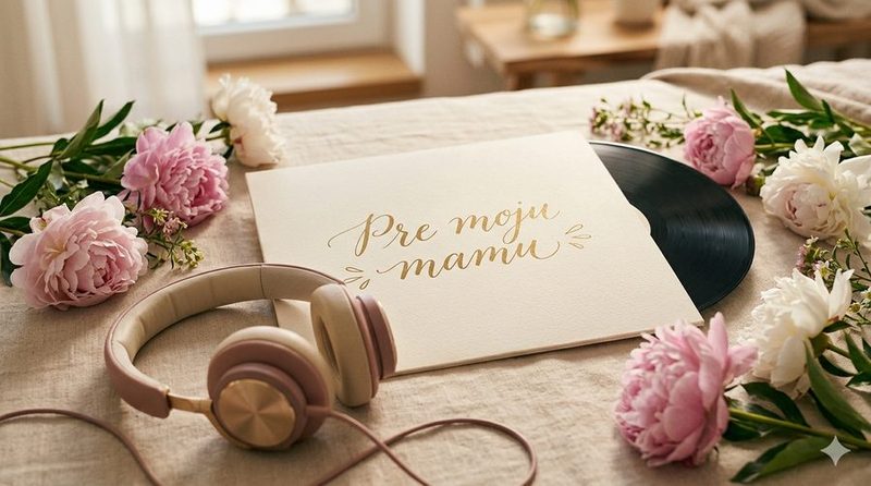 Pesnička pre mamu — mama so slúchadlami počúva personalizovanú pieseň a dojíma sa